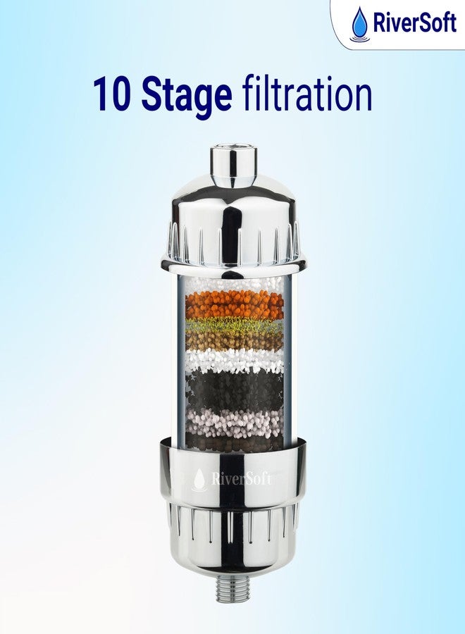 RIVERSOFT SFC-10 Advanced Shower Filter and tap Filter Cartridge with 10 Stage for Hard Water, Cartridge only (White, PP) - Image 2